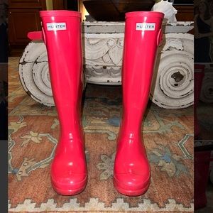 Women’s Pink Hunter Boots US size 7